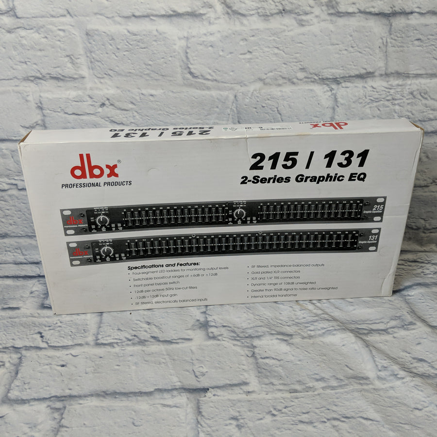 DBX 215 Dual 15-Band Graphic Equalizer unwrapped in Original Box