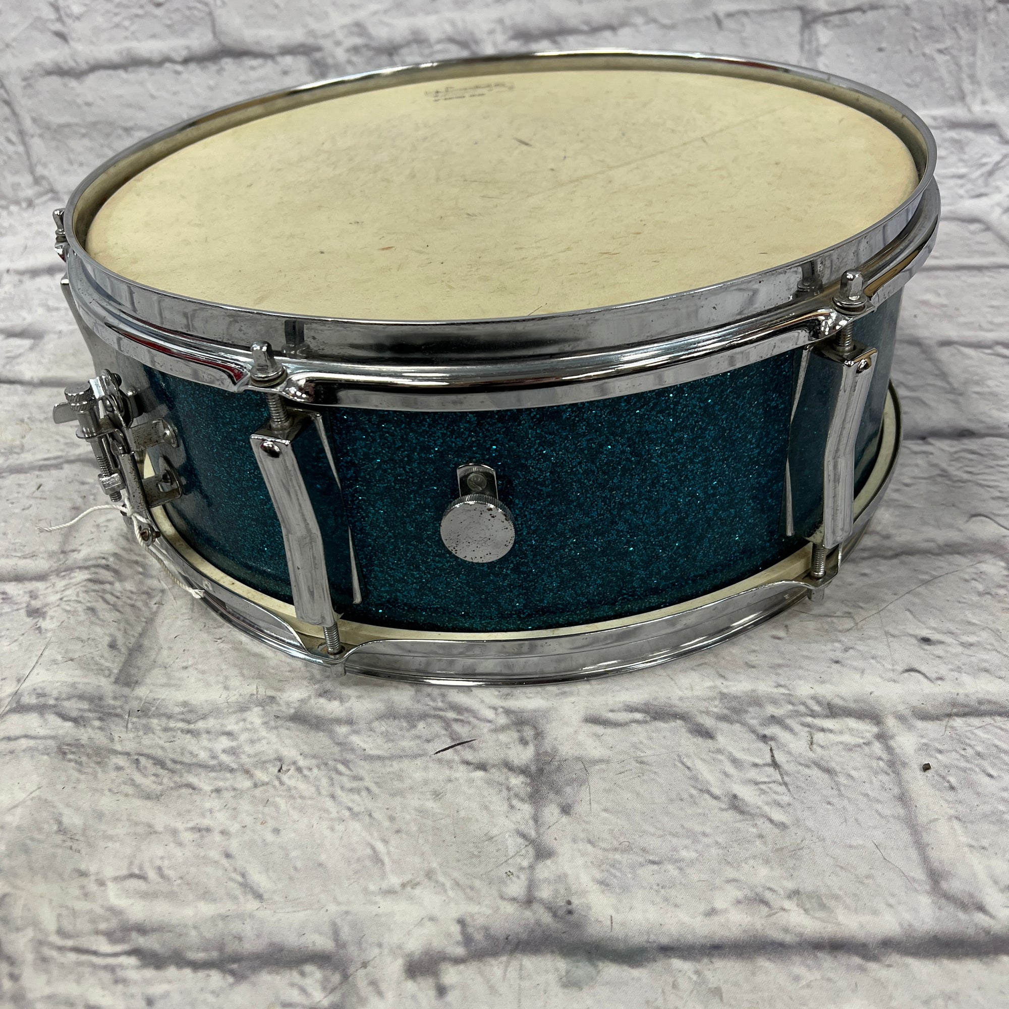 Norma Blue Sparkle 14x5" Snare MIJ w/ Leather Bag and Stand