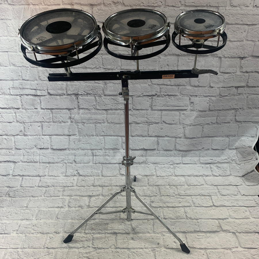 Remo Roto Toms 6 8 10 w/ Stand AS IS