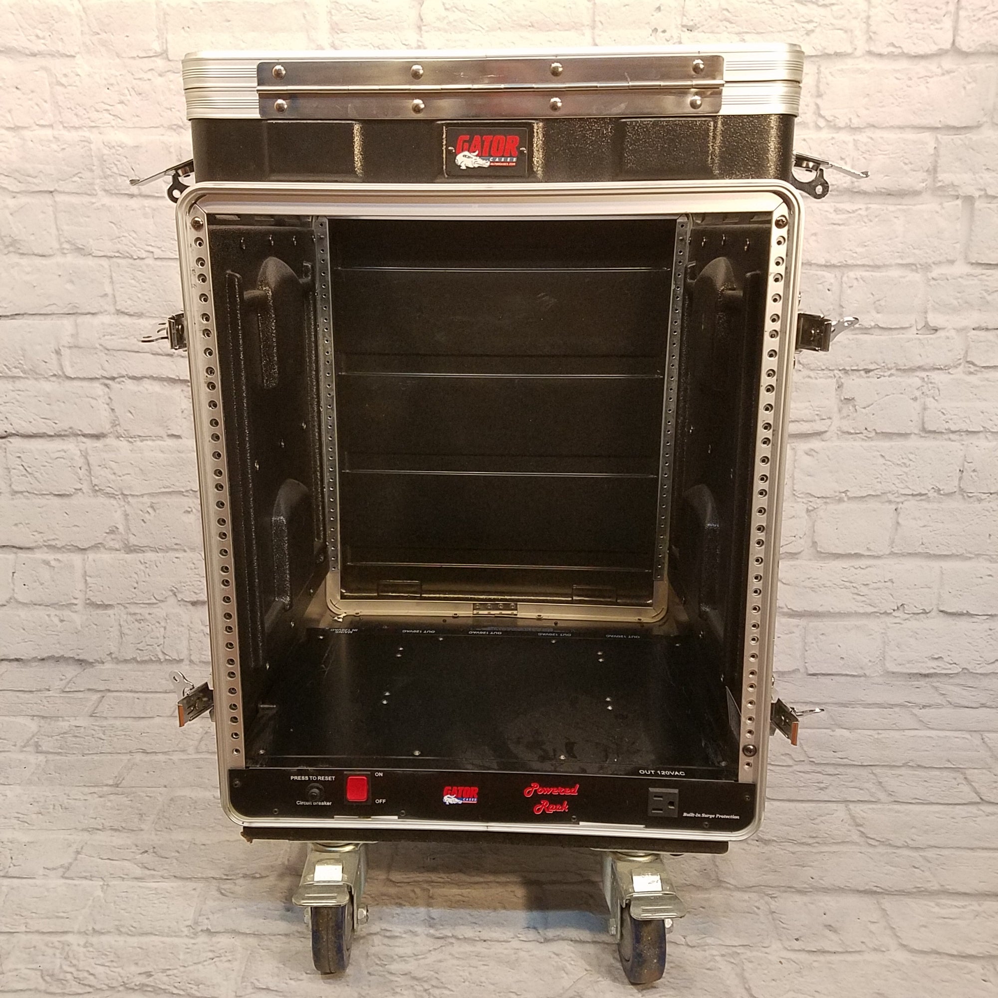 Gator ATA Molded PE Pop-Up Console Rack 10U Top 12U Bottom w/Power and Casters