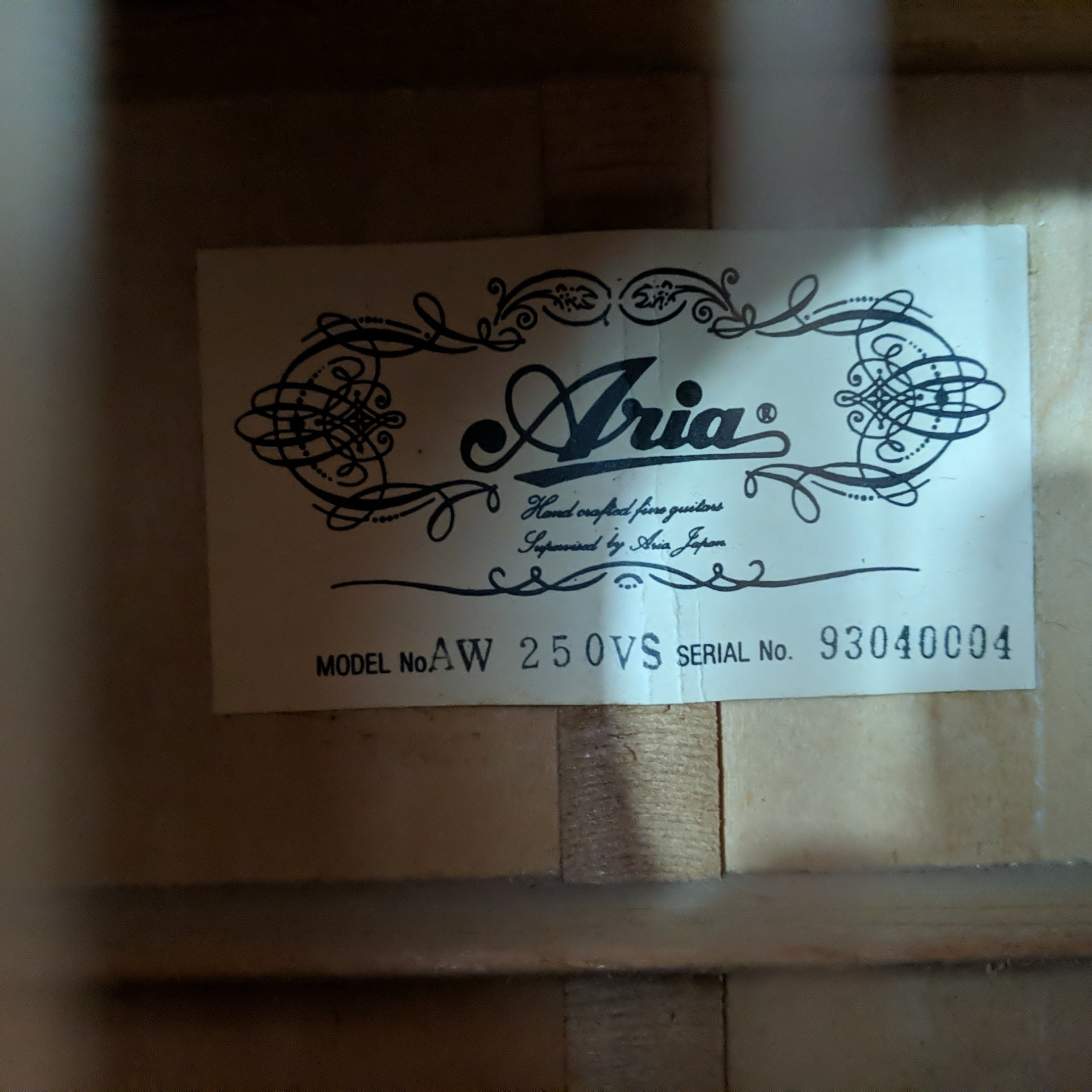Aria AW 250 VS Acoustic Guitar in Vintage Sunburst