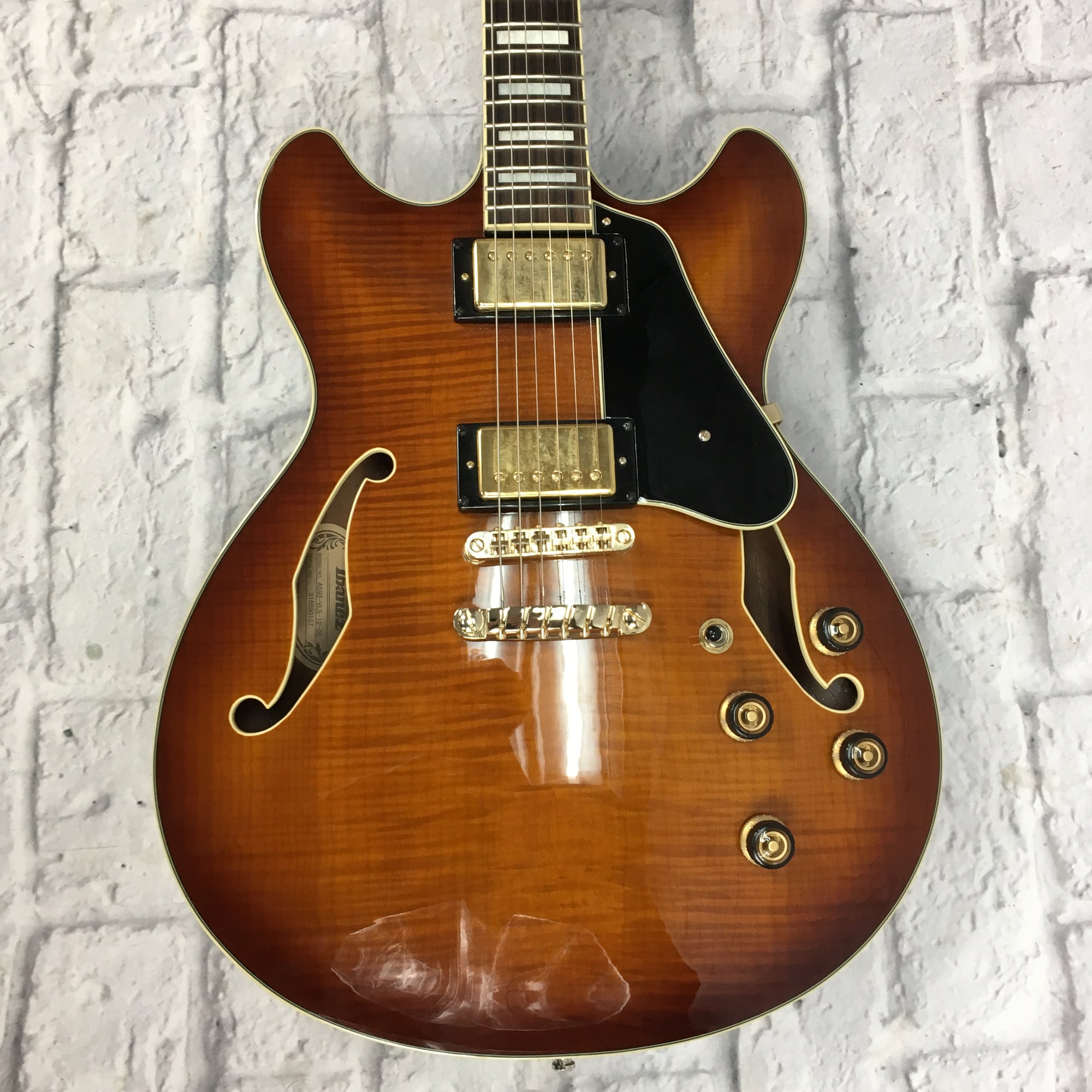 ** Ibanez AS-93 Semi-Hollow Upgraded Electric Guitar with Hard Case Duncans