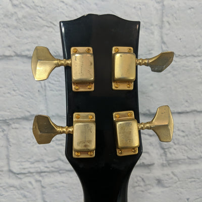 Vintage National 4 String Bass Single Cutaway (LP 477-2B) 70's Black with Binding