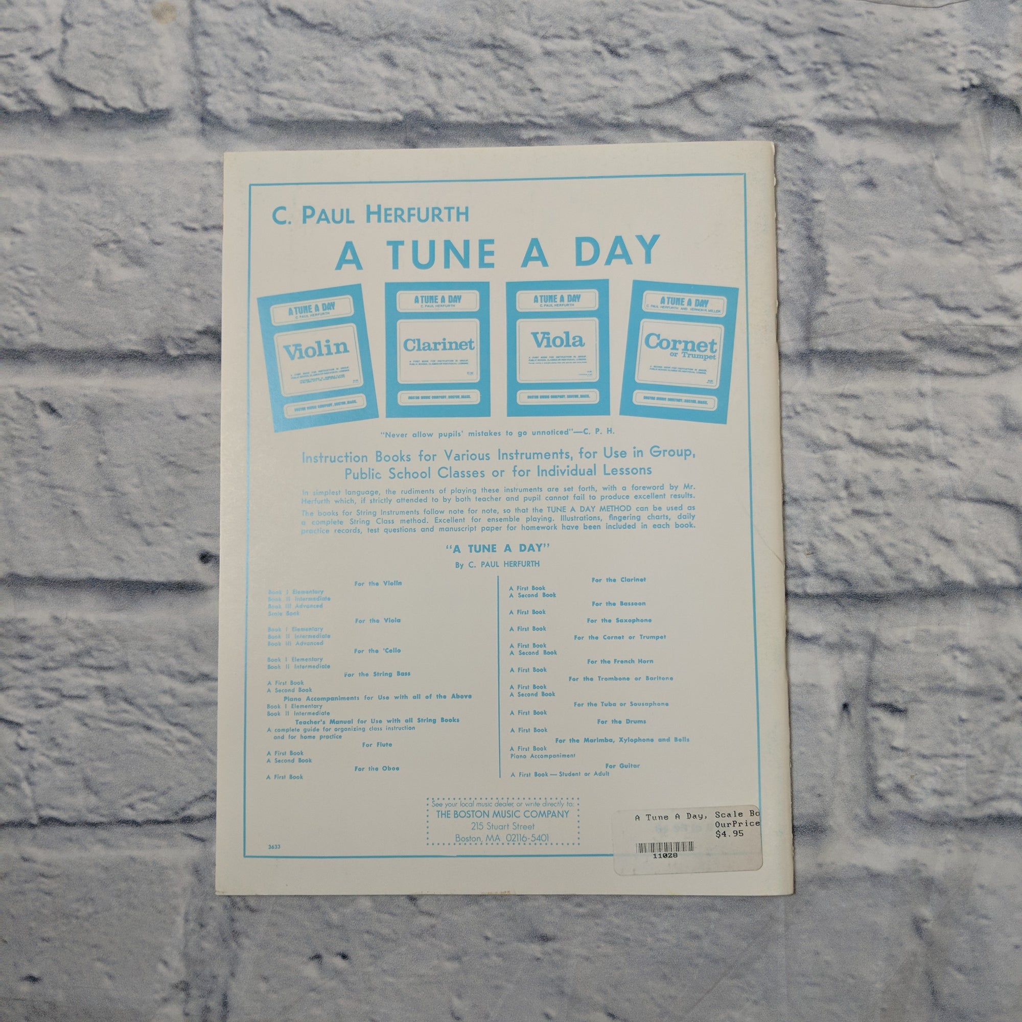 A Tune A Day - A Beginning Scale Book