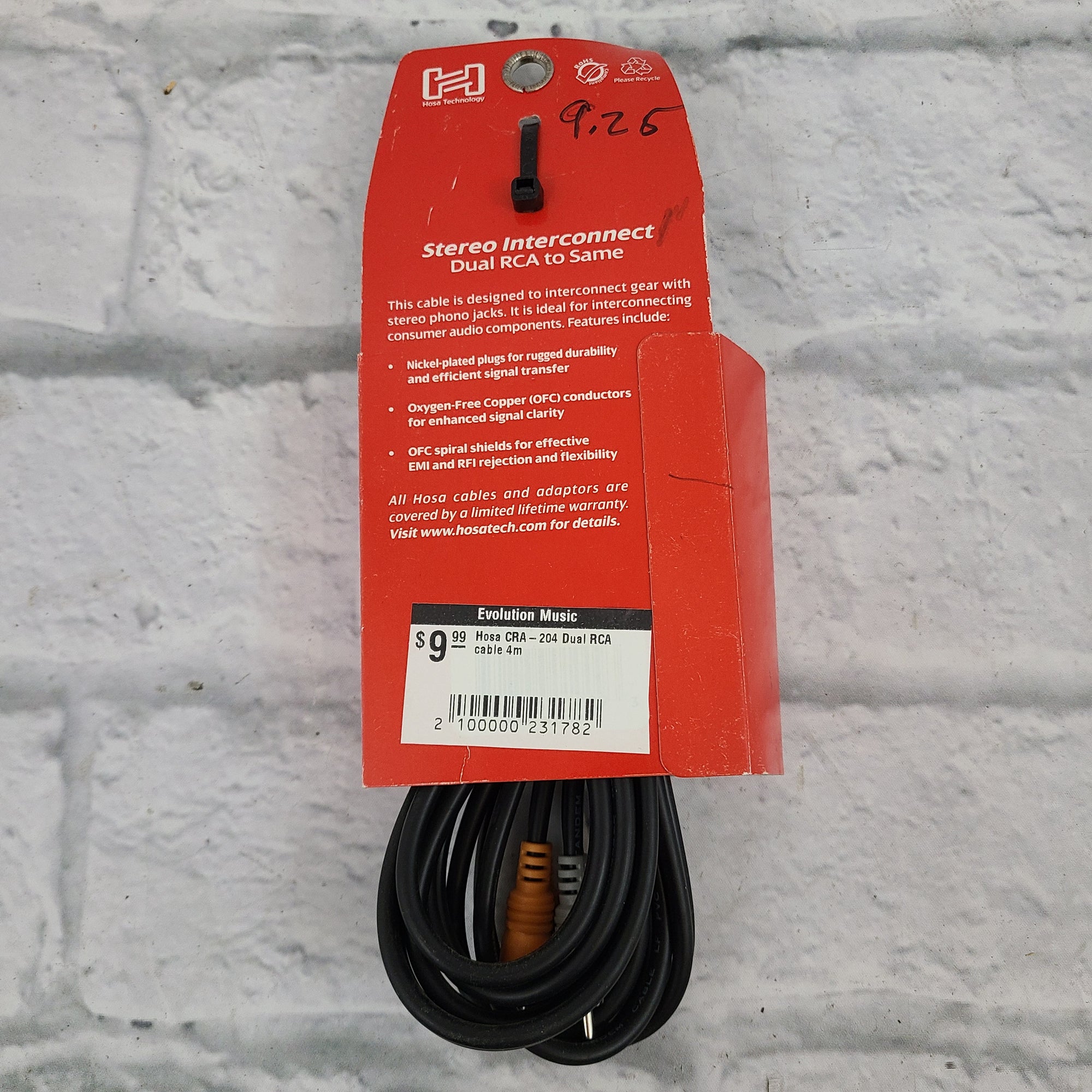 Hosa CRA-204 Dual RCA cable 4m