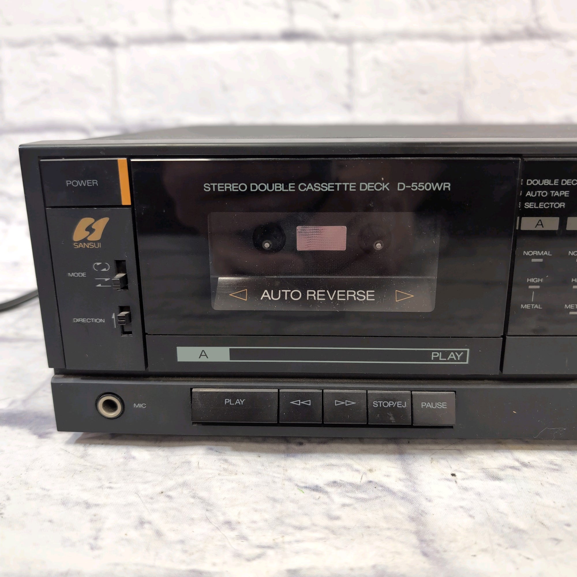 Sansui D-550WR High Speed Dubbing Dual Cassette Player with Auto-Reverse