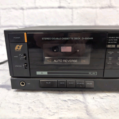 Sansui D-550WR High Speed Dubbing Dual Cassette Player with Auto-Reverse