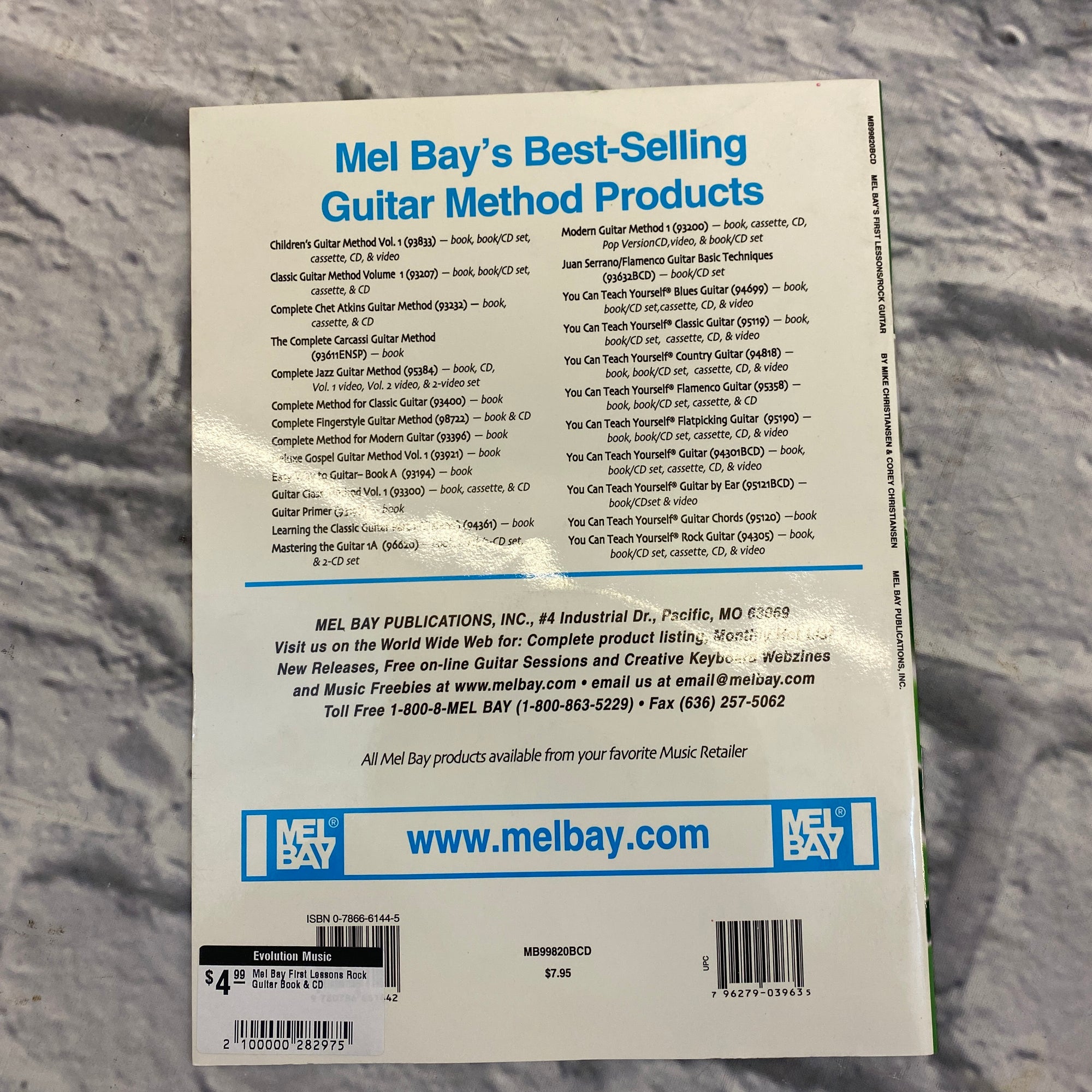 Mel Bay First Lessons Rock Guitar Book & CD