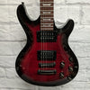 Dean Icon X Electric Guitar Flame Top Trans Red
