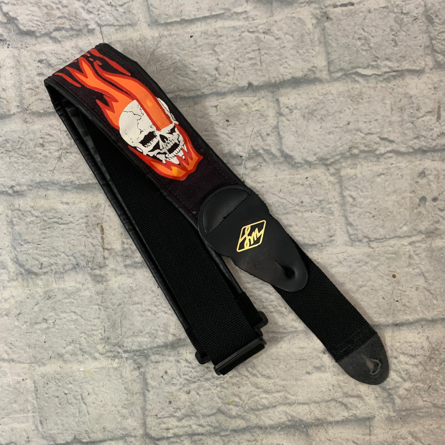 LM Products Flaming Skull Guitar Strap
