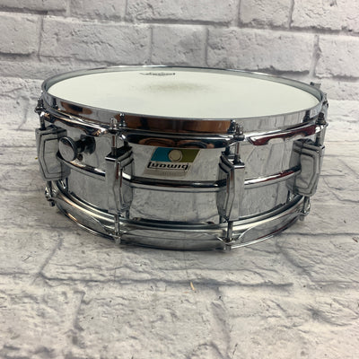 Vintage Ludwig Olive Badge Supraphonic Chrome Over Aluminum 14" Snare