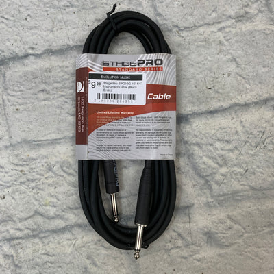 Stage Pro SPG10G 10' 1/4" Instrument Cable (Black Ends)