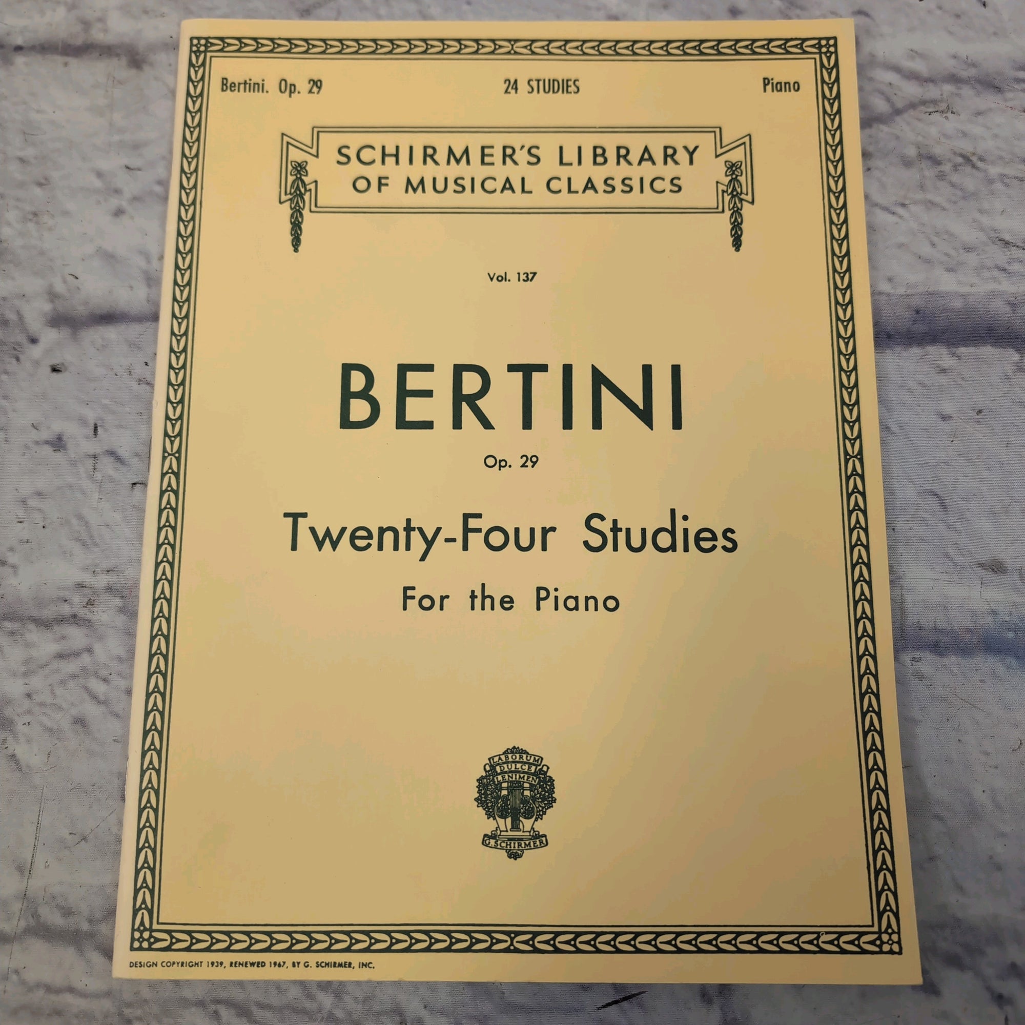 Schirmer's Library Bertini: Op. 29 Twenty-Four Studies