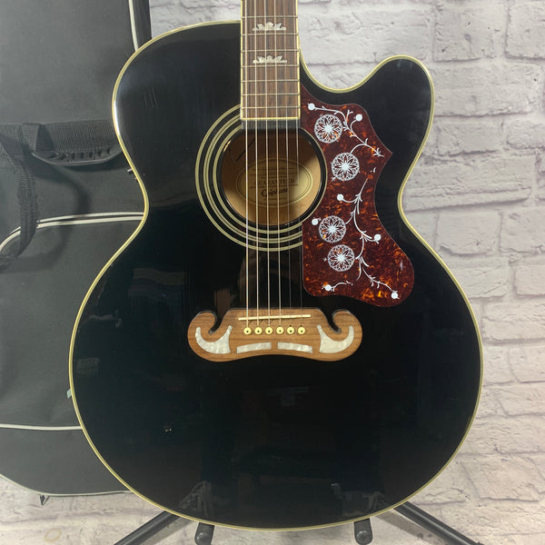 Epiphone EJ-200CE Black Jumbo Acoustic Electric - Evolution Music