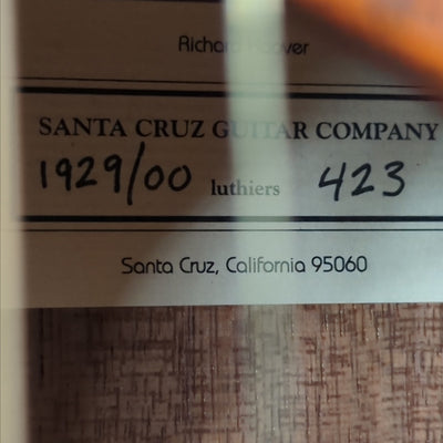 Santa Cruz Guitar Company 00-1929 Mahogany Acoustic Guitar 2010 + OHSC