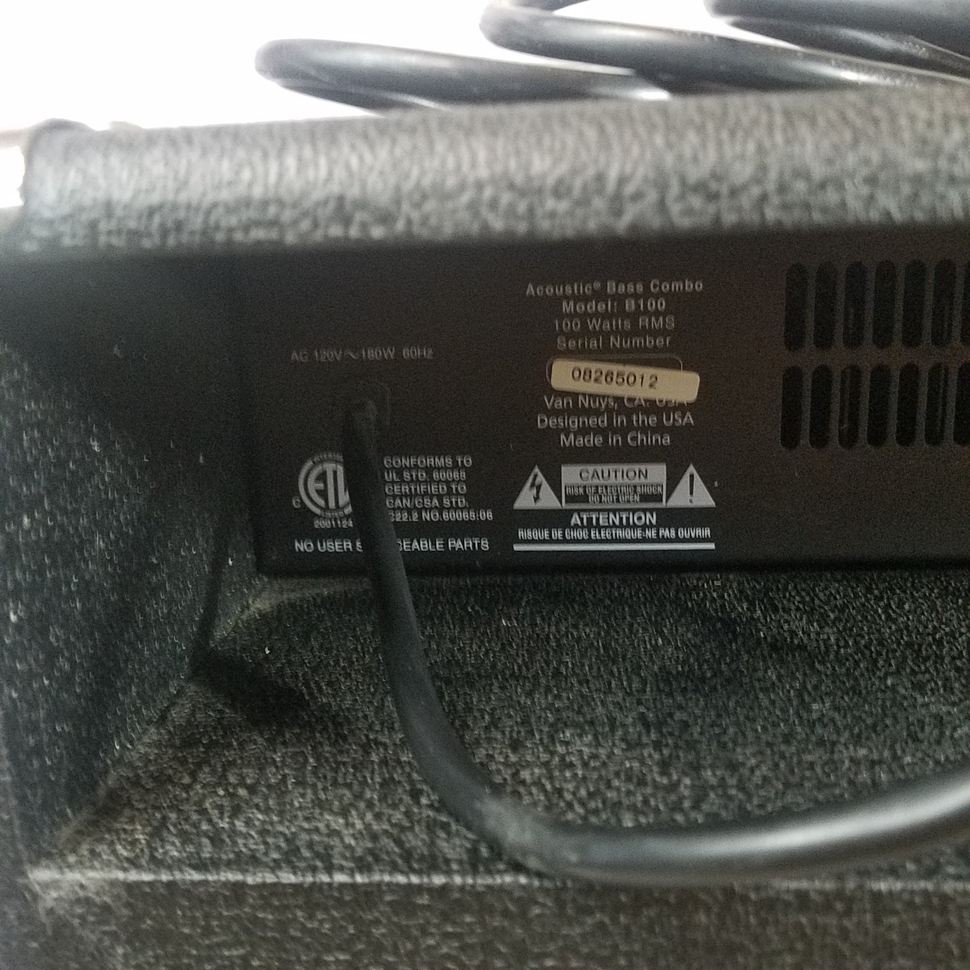 Acoustic B100 100 Watt Bass Amp