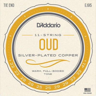 D'Addario Tie End 11 String Silver Plated Copper 22-41 Oud Strings