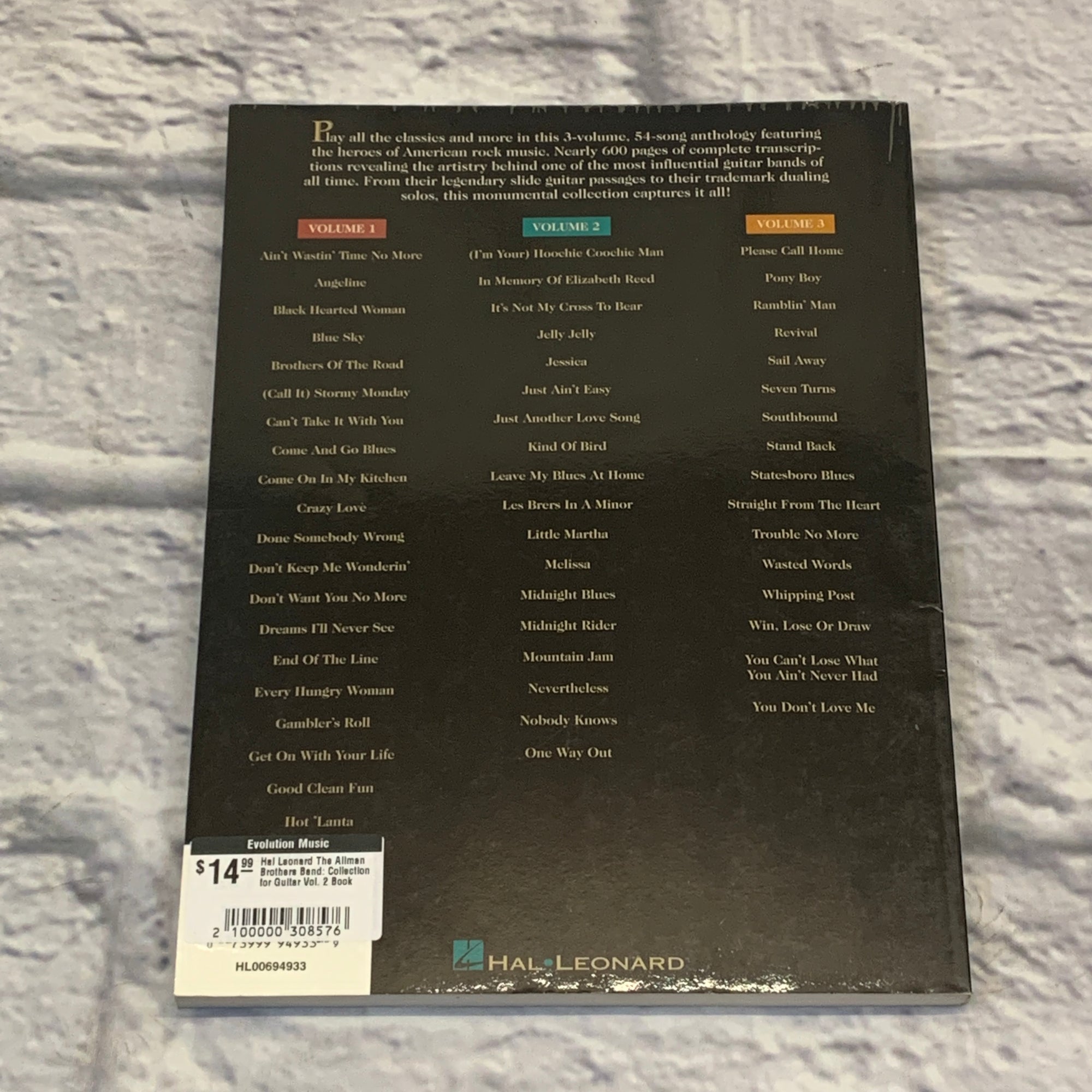 Hal Leonard The Allman Brothers Band: Collection for Guitar Vol. 2 Book