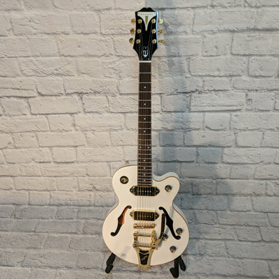 Epiphone Wildkat Royale Limited Edition Custom Shop White Metallic Pearl w Gold Sparkle Binding
