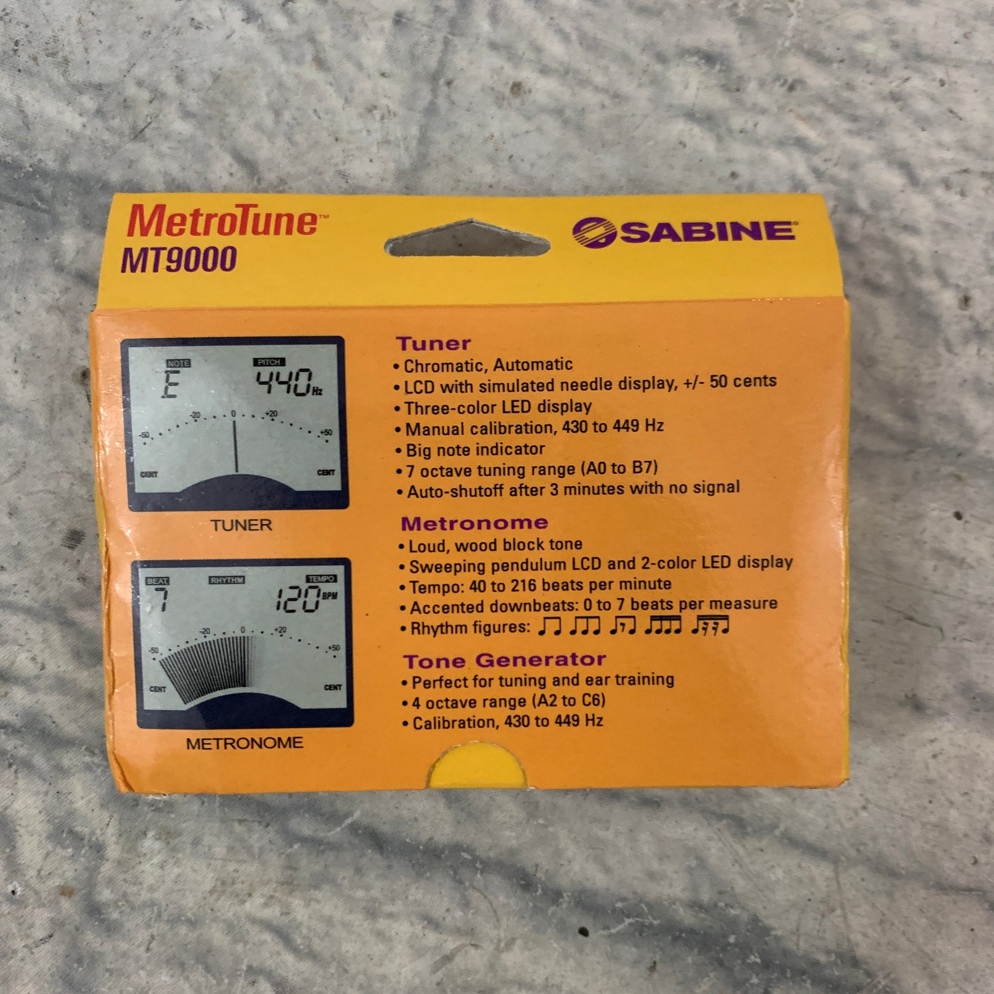 Sabine Metrotune Chromatic Tuner / Metronome / Tone Generator MT9000