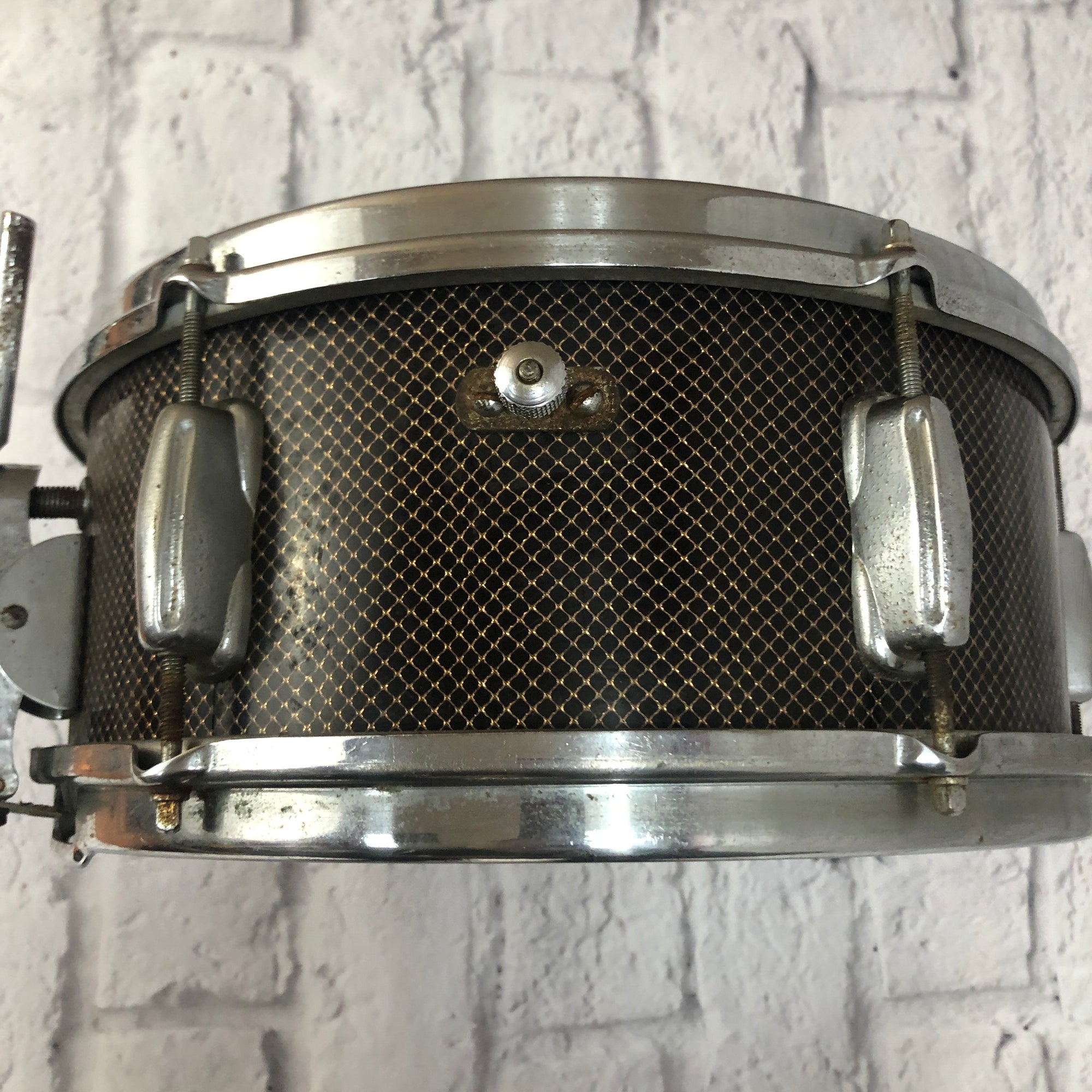 Vintage 1959 Slingerland Radio King Gold Veil Ebony 13 Snare
