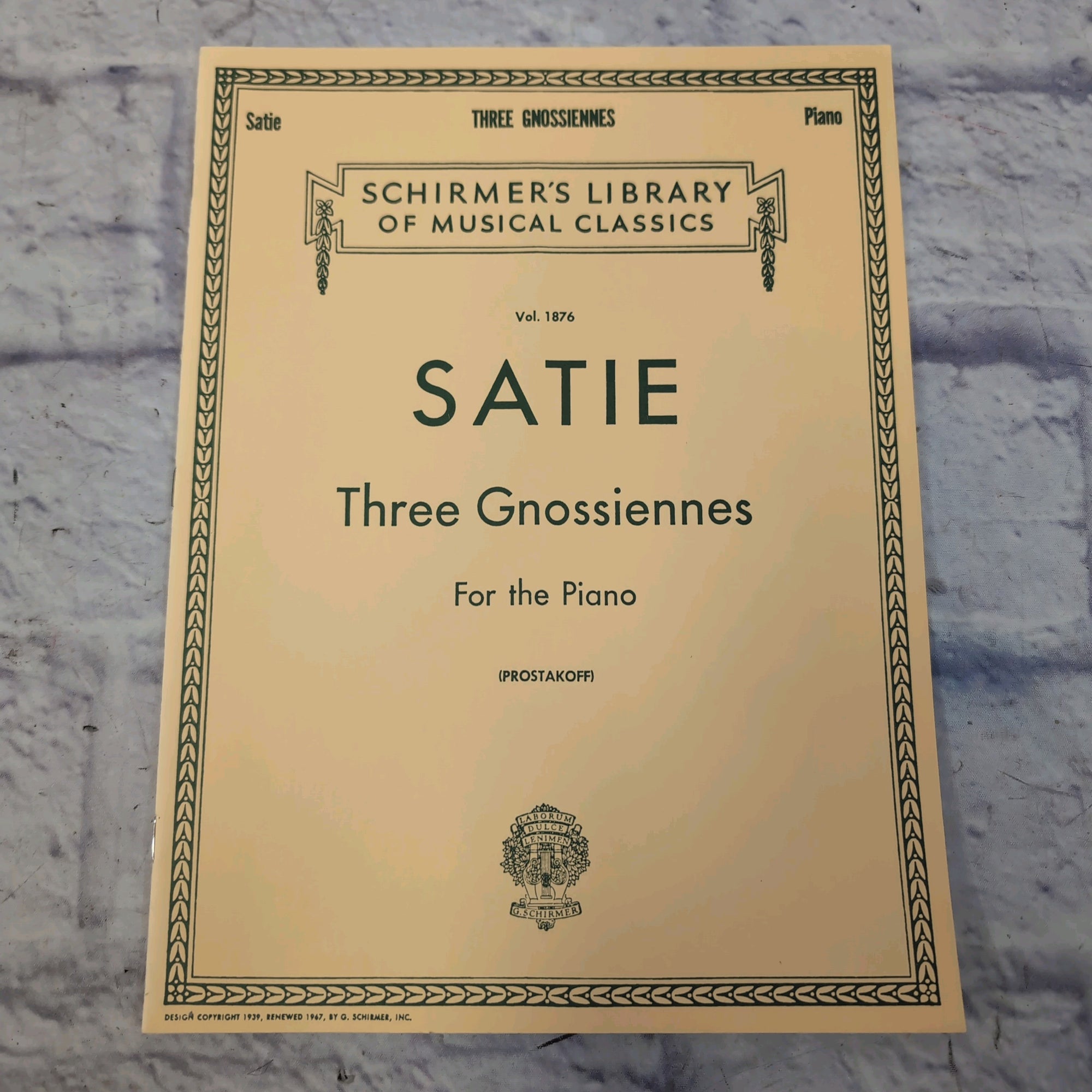 Schirmer's Library Satie: Three Gnossiennes