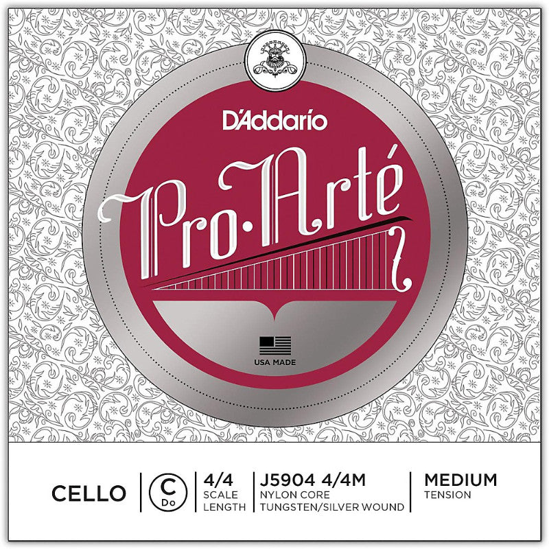 D'Addario Pro-Arte Cello Single C String 4/4 Scale J5904 Medium Tension