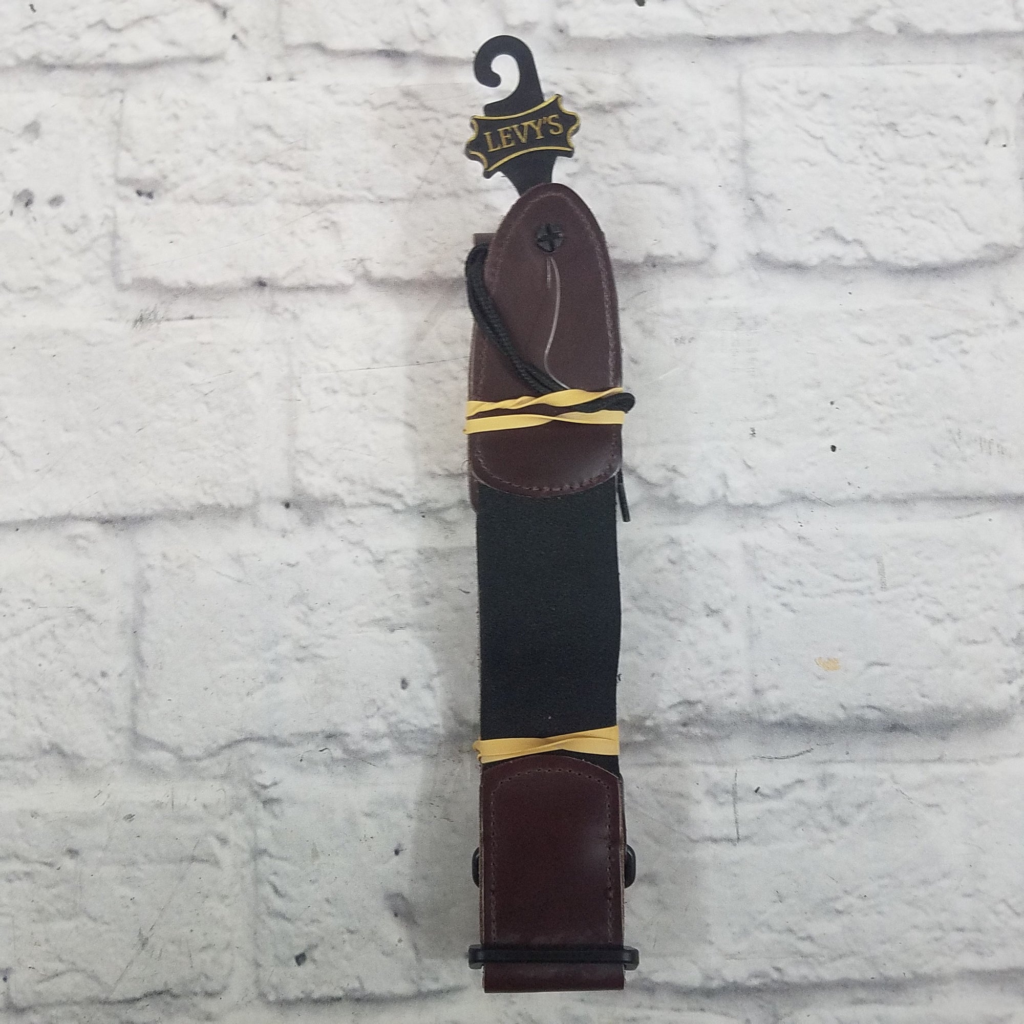 Levy's Brown Leather and Fabric Guitar Strap
