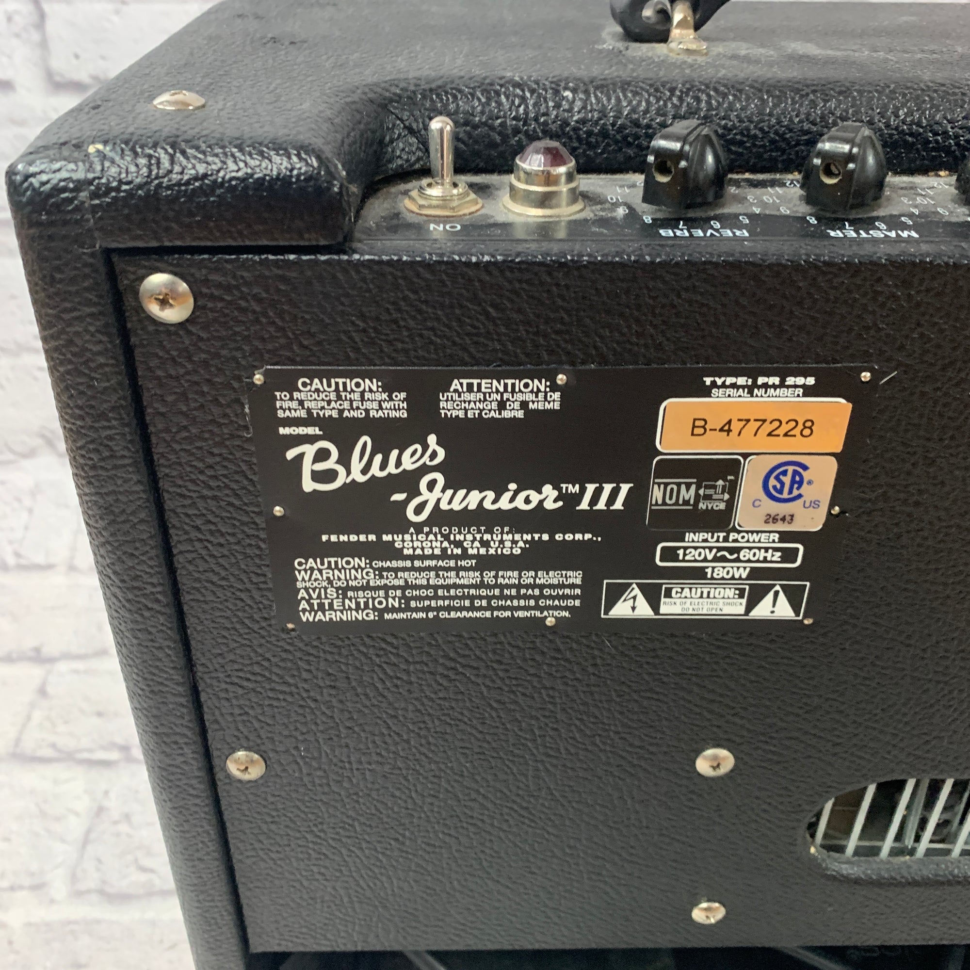 Fender Blues Junior III Guitar Combo Amp