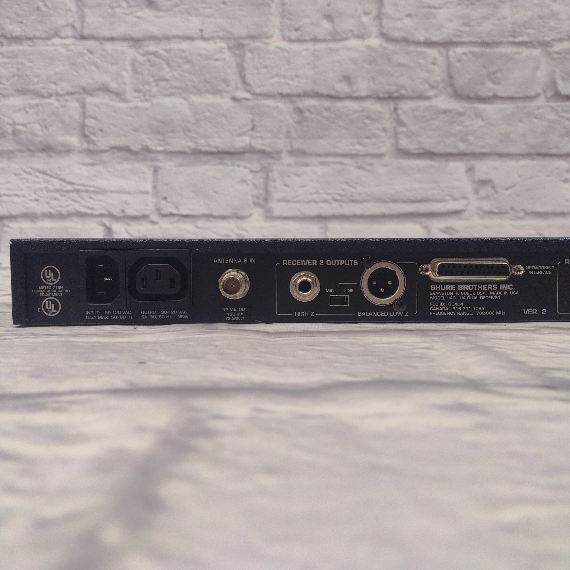 Shure U4D-UA UHF Wireless Receiver (782-806 MHz)