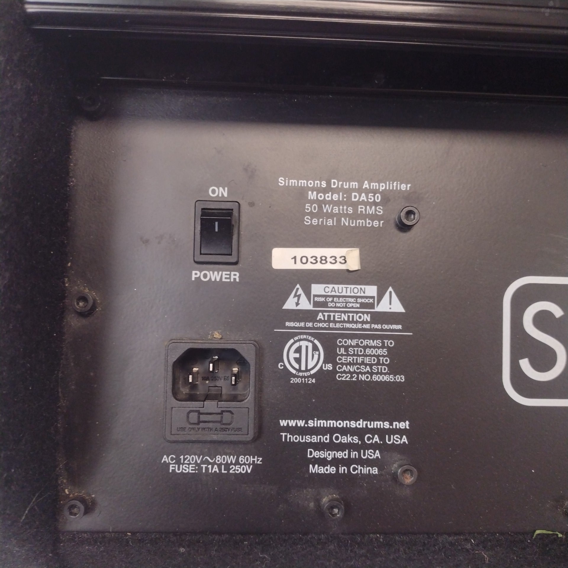 Simmons DA50 Electronic Drum Amplifier