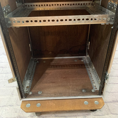 Unknown 18 Unit Rolling Rack Case w/ Amplifier Rack