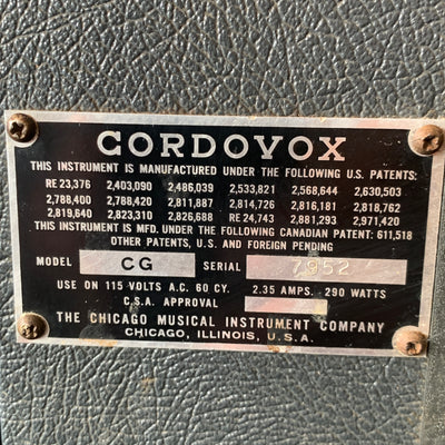 CMI Cordovox CG 1960s Tube Amplifier(s) - Pair