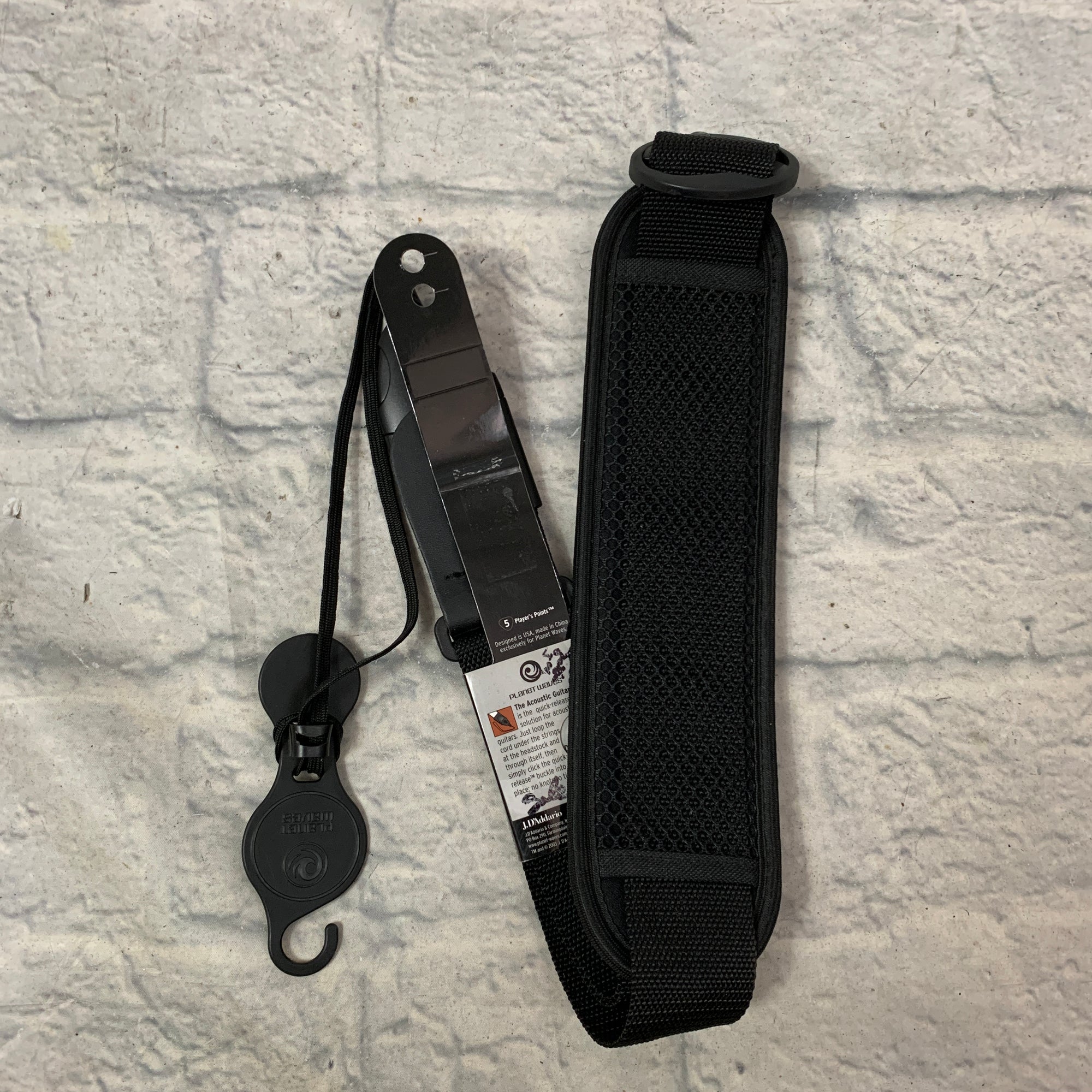 Planet Waves Acoustic Guitar Strap Black Quick Release