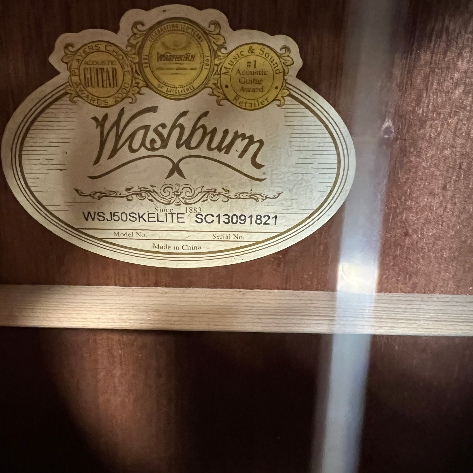 Washburn WSJ50 Elite Jumbo Acoustic Guitar with Hard Case