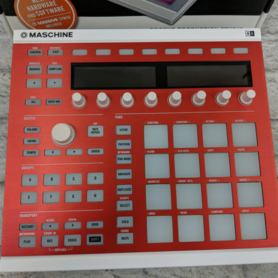Native Instruments Maschine Mark II with Software, Red Faceplate, Deck Saver Cover and Mount