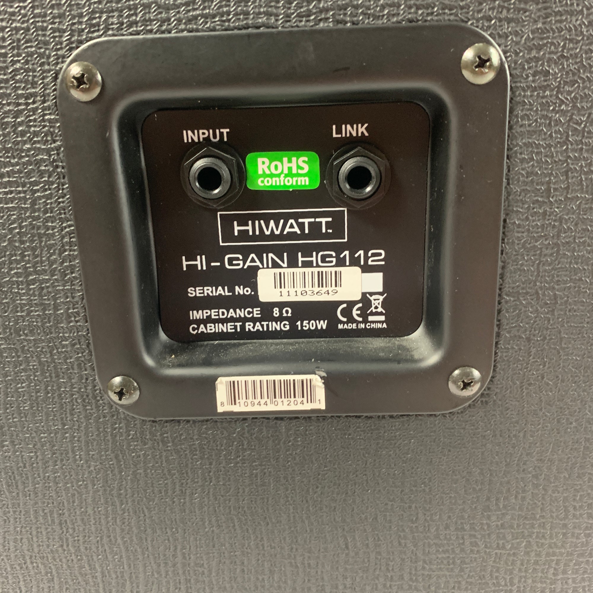 Hiwatt High Gain HG112 1x12 Guitar Extension Cabinet