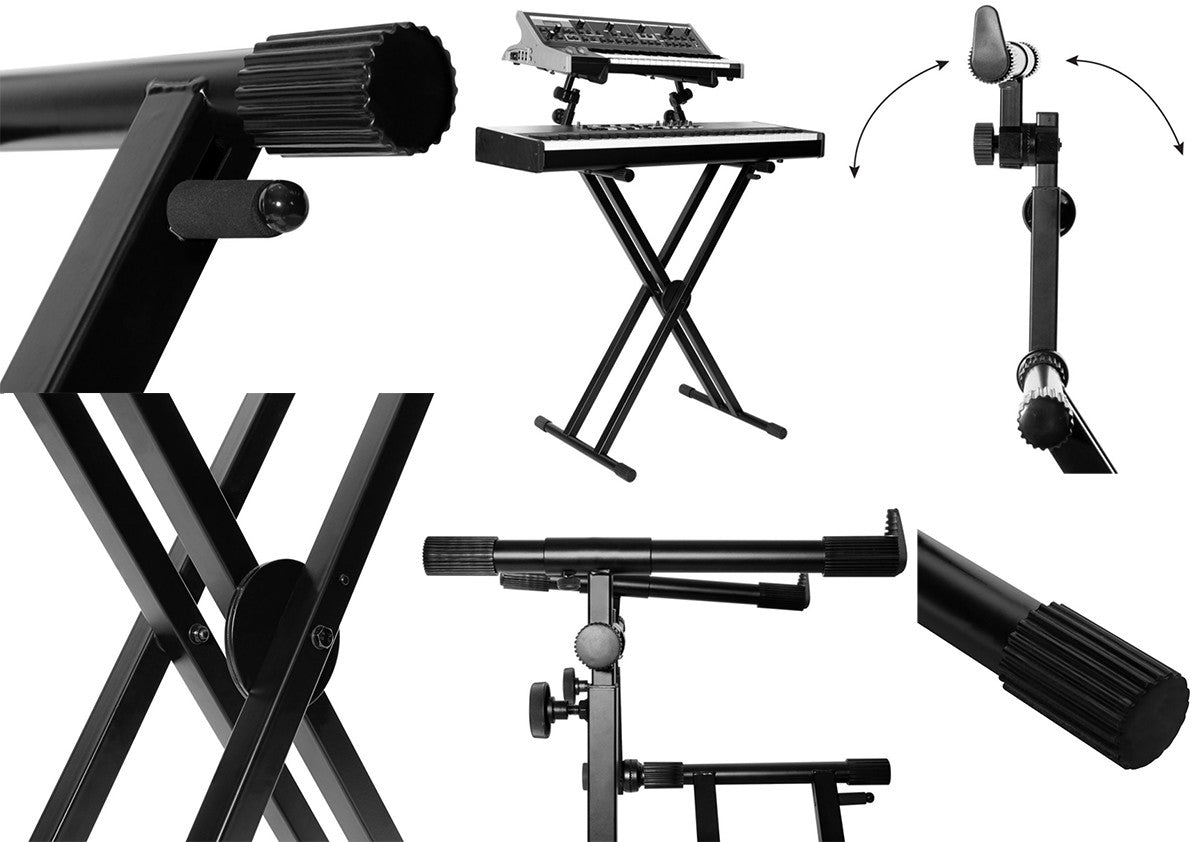 On-Stage KS7292 Double-X Ergo Lok Keyboard Stand with 2nd Tier