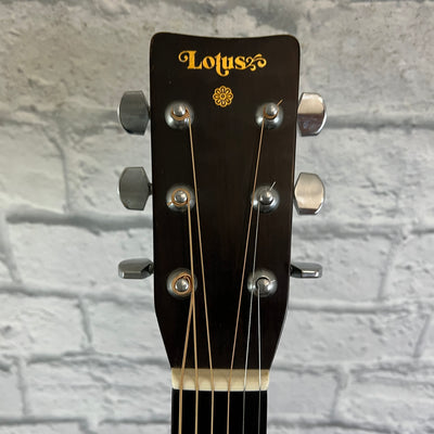 Vintage MIK Lotus L-107 Acoustic Guitar w/ Chipboard Case