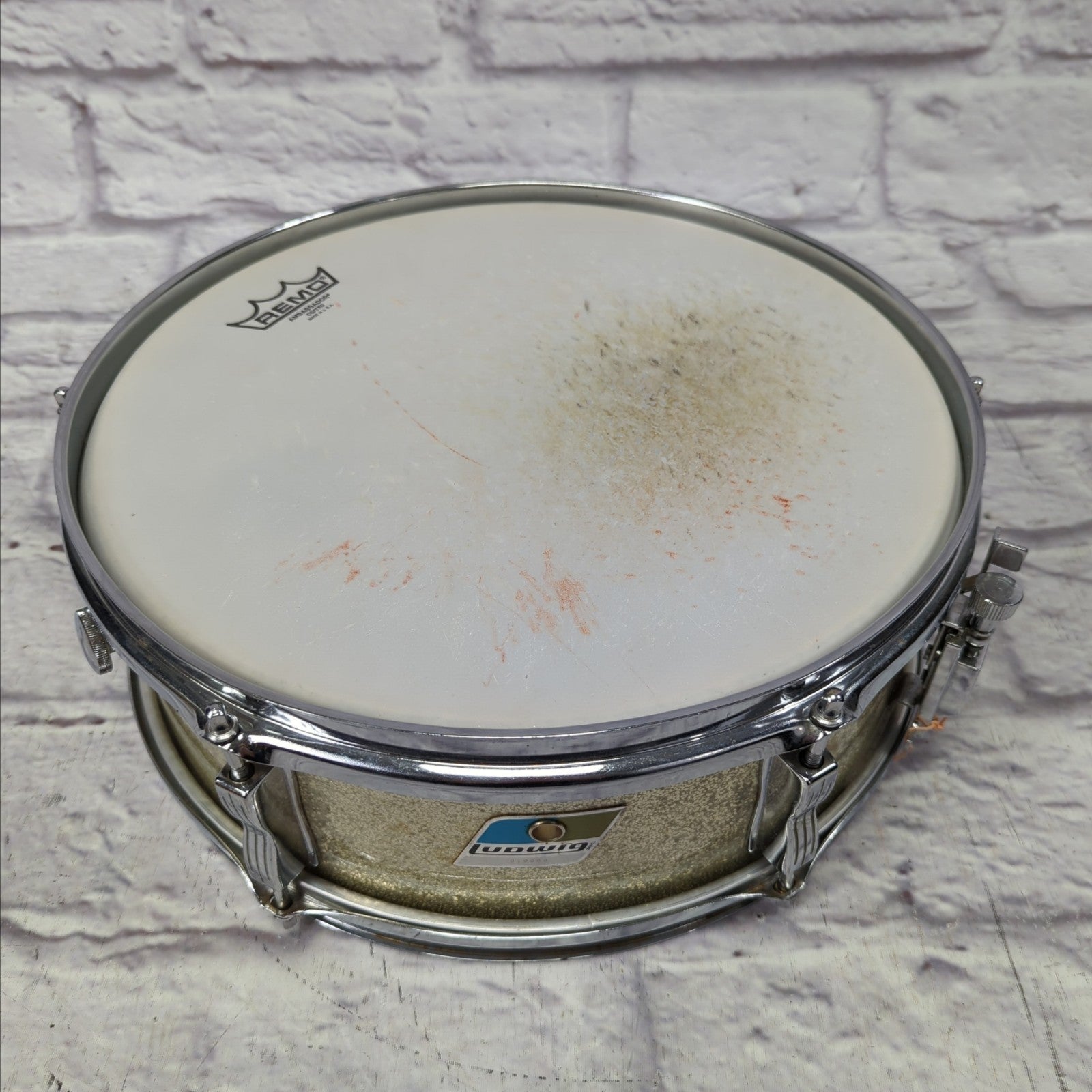 Ludwig B/O Blue Olive No. 491 Pioneer 5x14" 6-Lug Snare Drum - Silver Sparkle