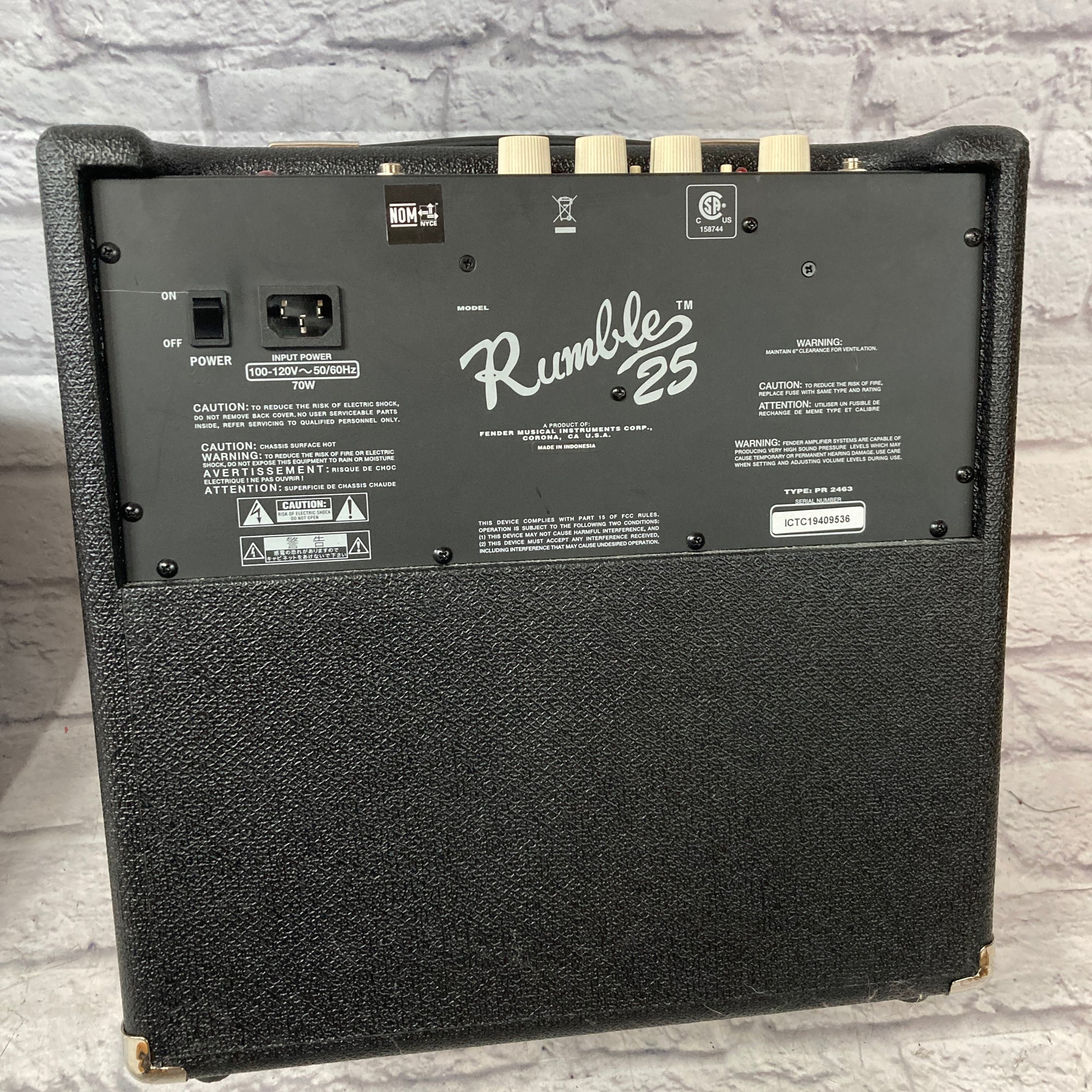 Fender Rumble 25 Bass Combo Amp