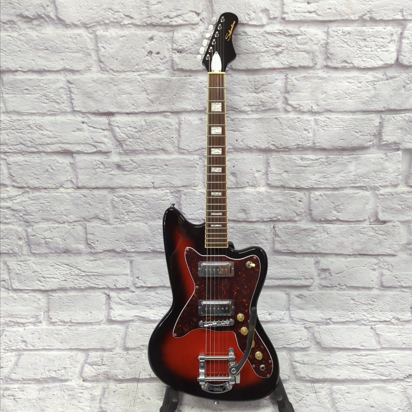 Silvertone 1478 Reissue Electric Guitar Red Black Burst