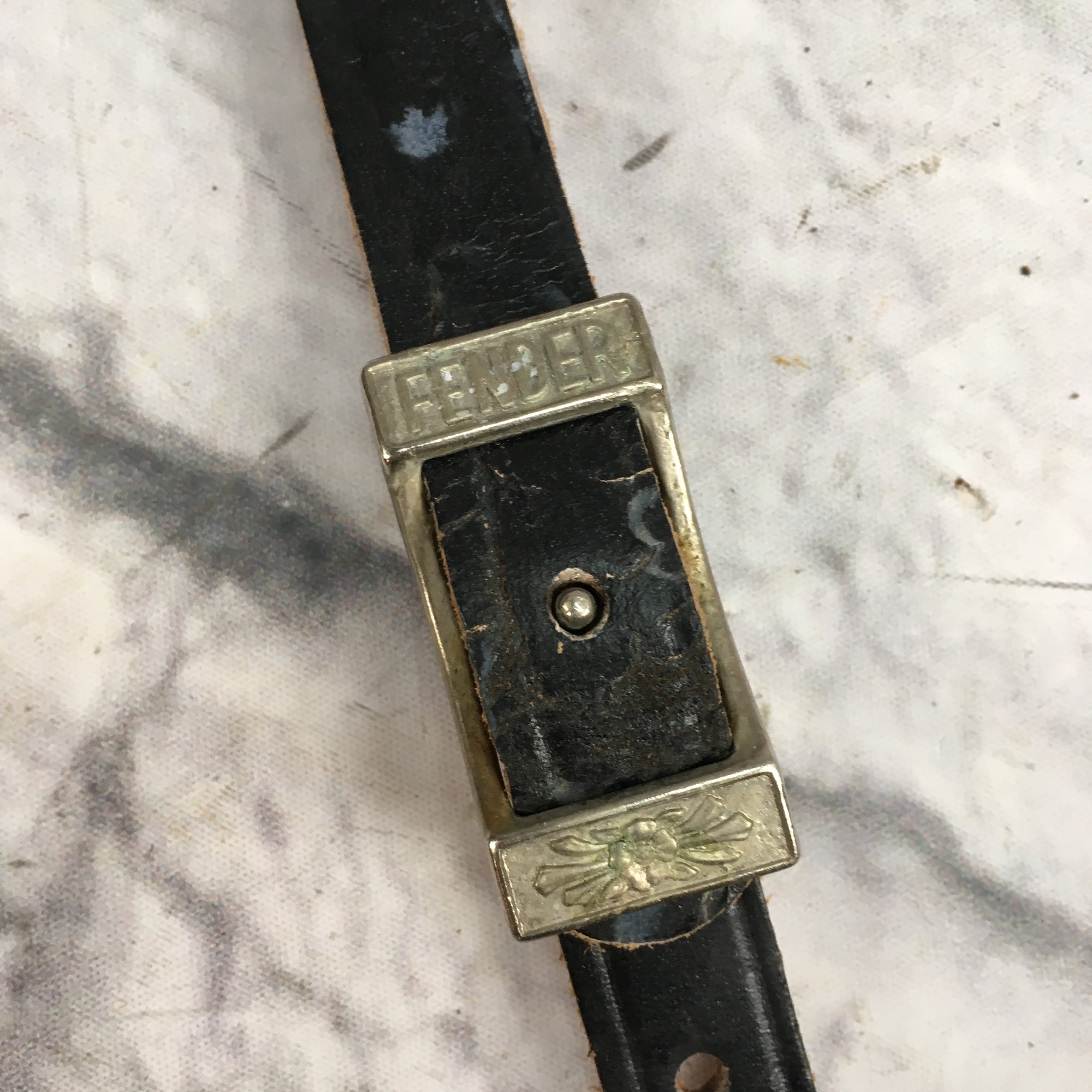 Vintage Fender Leather Rockabilly Guitar Strap