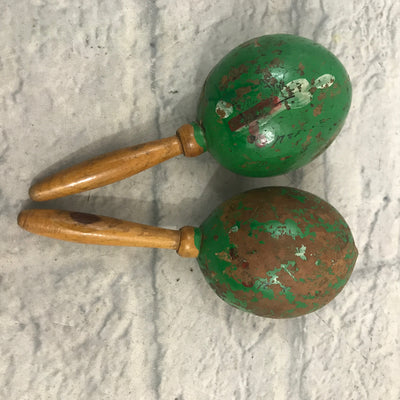 Unknown Green Maraca Shaker Set