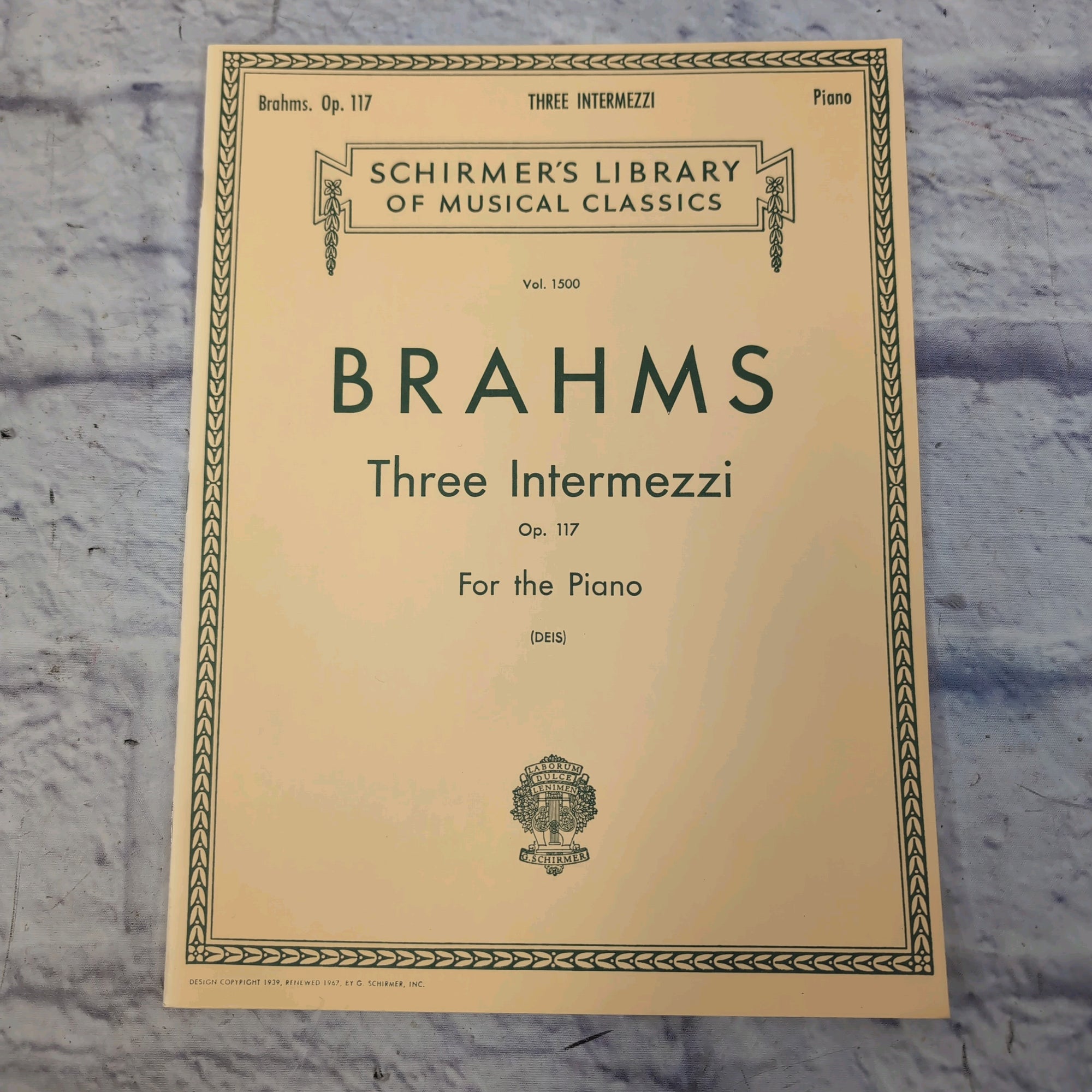 Schirmer's Library Brahms: Three Intermezzi