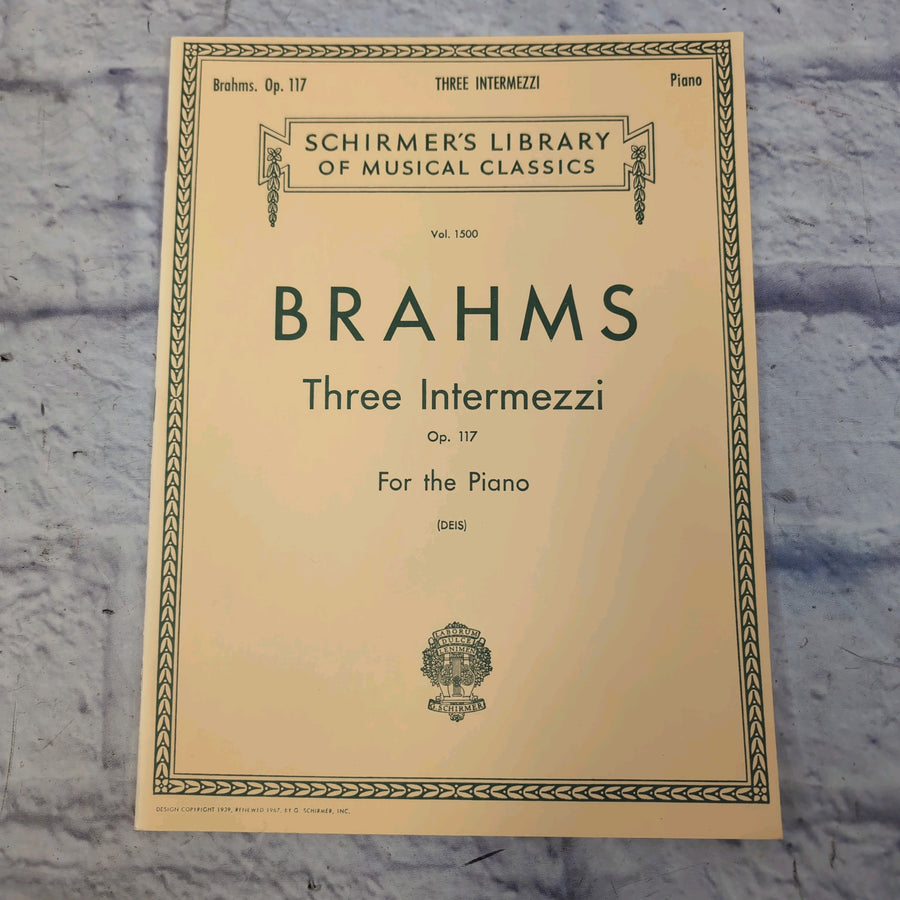 Schirmer's Library Brahms: Three Intermezzi