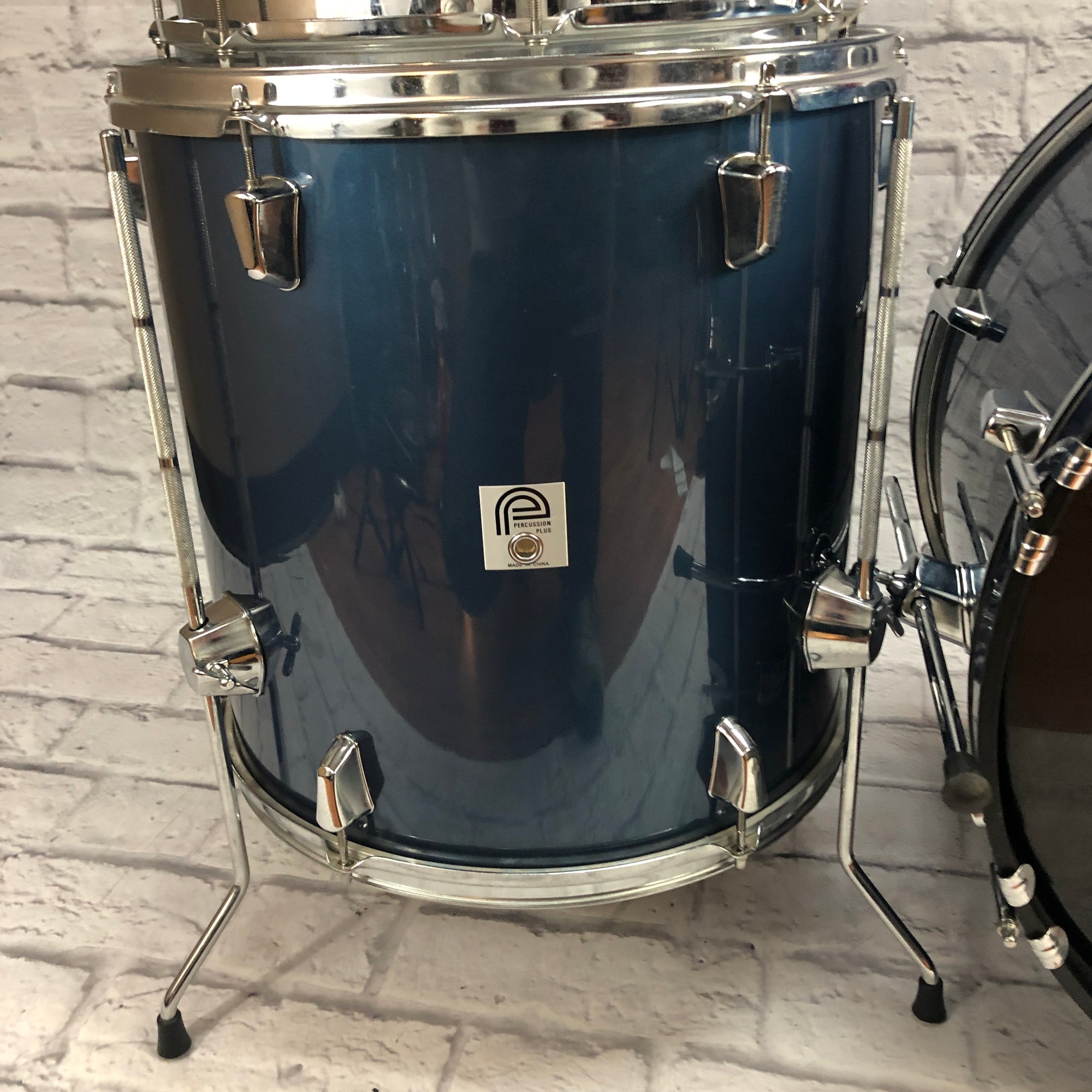 Percussion Plus 5pc Drum Set Gray Blue