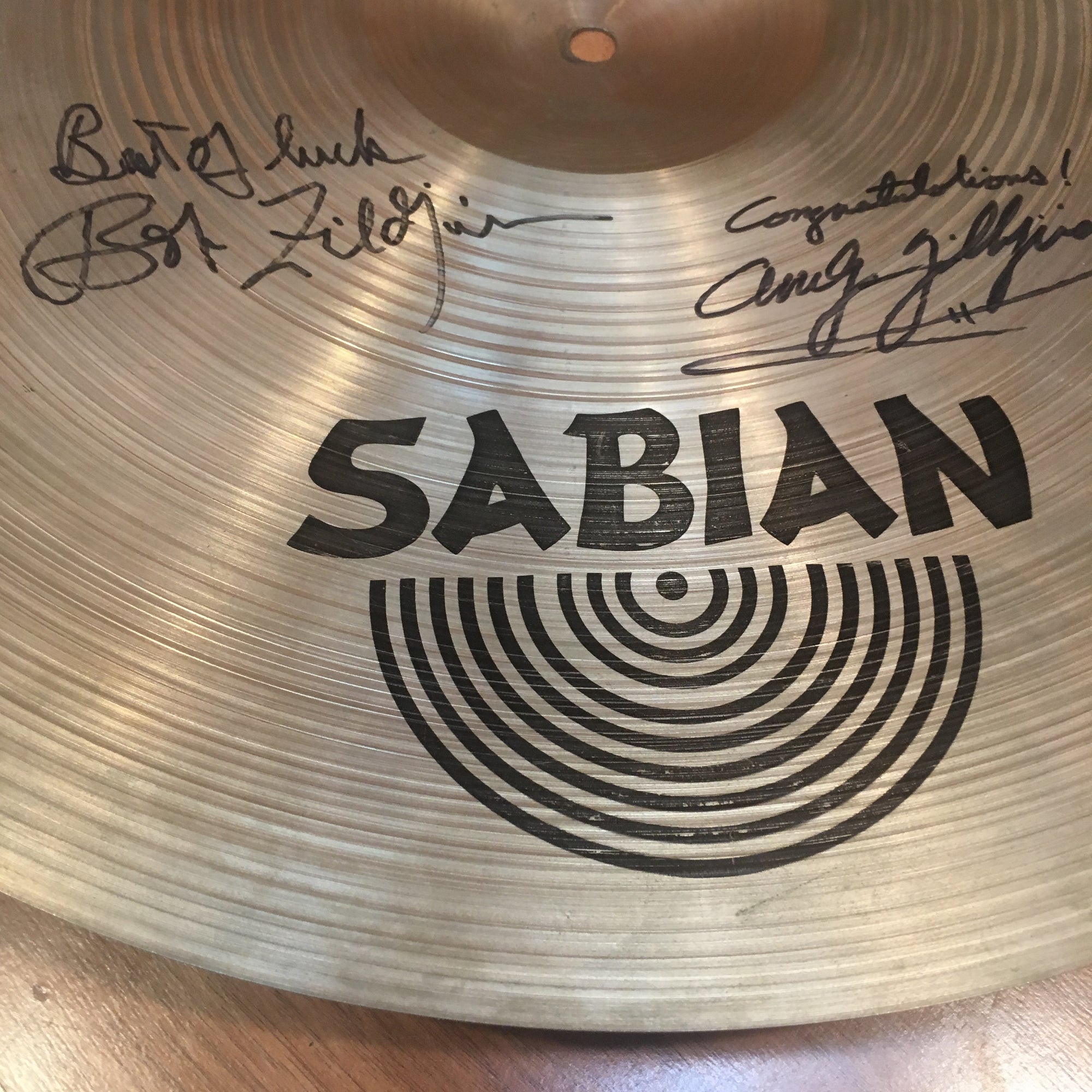 Sabian AA Medium Ride 20" Signed by Zildjian brothers