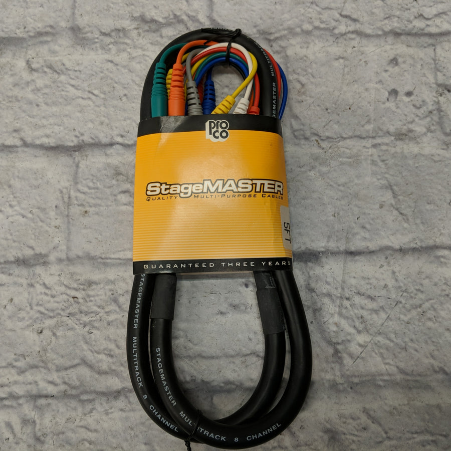 ProCo Stagemaster Multitrack 8 Channel TS Audio Cable - 5ft New