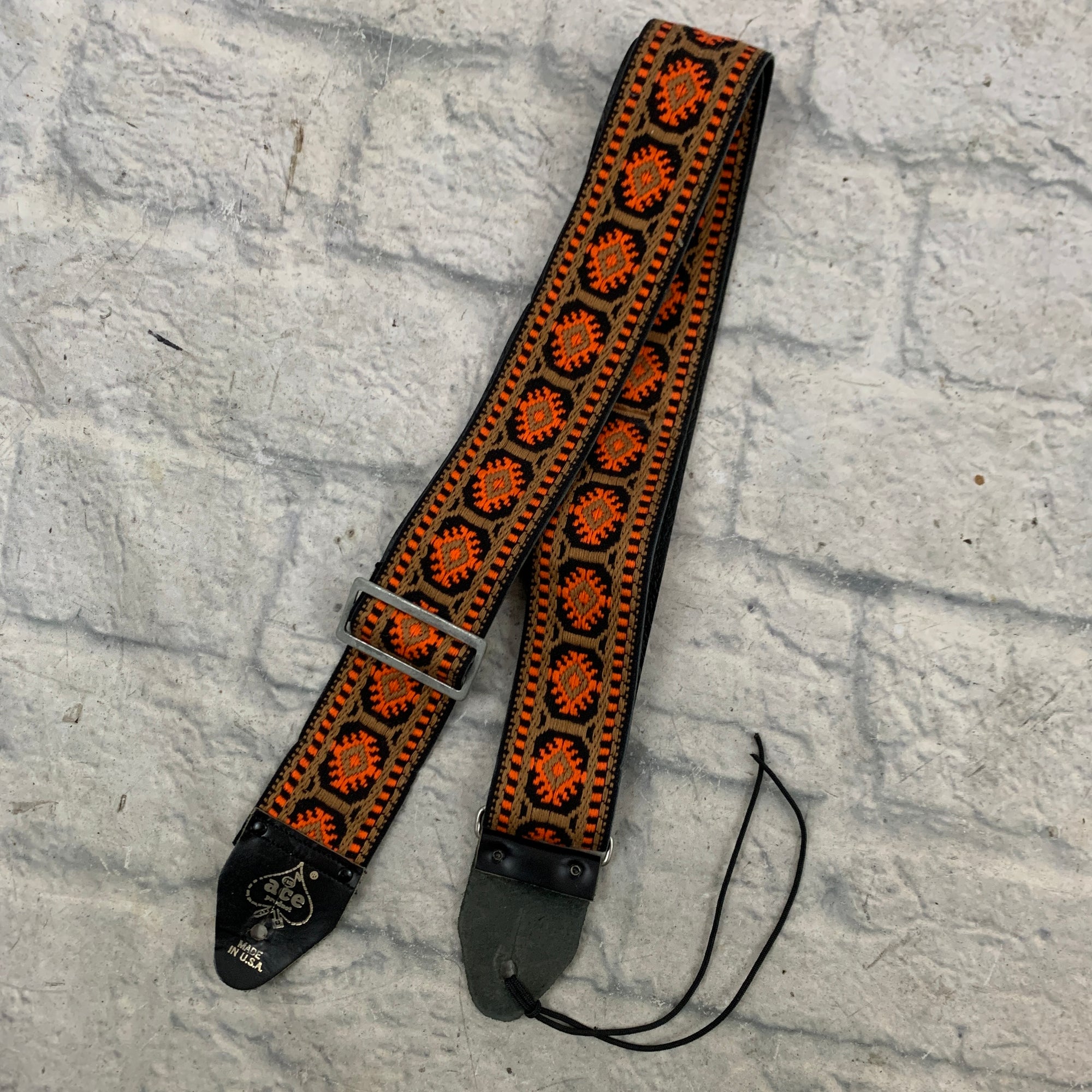 ACE Products Ent. Orange Weave Guitar Strap